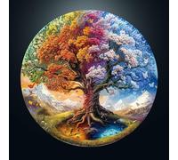 CHARMIBLE Puzzle da 1000 pezzi, per adulti, 1000 pezzi, albero della vita, puzzle rotondo impossibile, 67,5 x 67,5 cm, carta di carta blu, irregolare e unico, per amici di famiglia