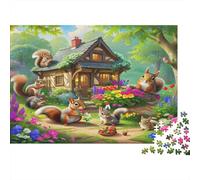 Charming Chipmunk and Duck by A Lake Puzzle impossibile, sfida per adulti, intrattenimento creativo, 1000 pezzi, opera d'arte per adulti, regali a partire dai 14 anni, 70 x 50 cm/1000 pezzi