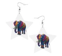 Charming Colorful Mandala Pais-Ley Elephant Orecchini Da Donna Stampato Orecchini In Pelle Divertenti Accessori Per Donne Tutti I Giorni Festa Della Mamma
