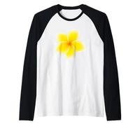 Charming Cute Tropical Flower Frangipani Yellow Flower Maglia con Maniche Raglan