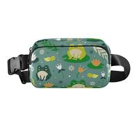 Charming Frog Green - Marsupio impermeabile da donna, con grazioso marsupio a forma di rana, 20,3 x 13,5 x 5,8 cm, divertente, carino, verde rana, 20,3 x 13,5 x 5,8 cm, divertente e carino