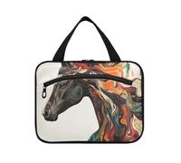 Charming Horse Hanging Travel Toiletry Bags per le donne con gancio, Designer multifunzionale trucco Organizer Bag per Viaggiare Donne Palestra Bolsa para maquillaje L