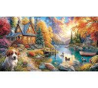 Charming-red-roofed-cottage-in-a-vibrant-garden Puzzle 1000 pezzi Estremamente difficile Gioco stimolante Carta riciclata per adulti e bambini di 12 anni in su 70x50/1000 pezzi