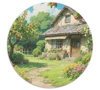 Charming Rural Scenery 1000 Pieces Round Puzzles Creative Jigsaw Impossible Hard Difficult Challenging for Adults And Kids Unique Challenge Game 1000pcs (67.5x67.5cm)