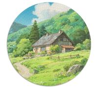 Charming Rural Scenery 1000 Pieces Round Puzzles Creative Jigsaw Impossible Hard Difficult Challenging for Adults And Kids Unique Challenge Game 1000pcs (67.5x67.5cm)