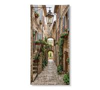 Charming Stone Alley Door Cover Banner Decorativo, Rustico Vintage Pathway Design Porta D'ingresso, Interni Esterni Autunno Festival Forniture 91x182 Pollici