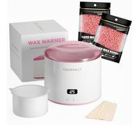 CHARMKEY Kit per la depilazione da donna, con display digitale, scalda cera con 200 g di perline di cera dure, macchina per la cera, con ciotola in silicone da 479,1 g, per viso, sopracciglia, bikini