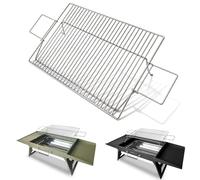 Charmline Griglia Barbecue in Acciaio Inox, Griglia Sollevabile con Manici, Compatibile con Barbecue a Carbone Portatile Charmline, Ideale per Carne, Bistecche e Camping (47 x 34 cm)