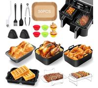 Charmofun Accessori Friggitrice ad Aria Airfryer, 23 Pezzi Accessori ad Aria, per Ninja Foodi AF400EU AF300EU AF500EU Dual Basket