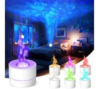 Charmofun Diffusore di Oli Essenziali, Diffusore Profumo Ambiente con Proiettore LED 7 Colori, Umidificatore Ambiente per Camera da Letto Soggiorno Ufficio (Bianco)