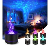Charmofun Diffusore di Oli Essenziali, Diffusore Profumo Ambiente con Proiettore LED 7 Colori, Umidificatore Ambiente per Camera da Letto Soggiorno Ufficio (Nero)