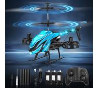 Charmofun Elicottero RC, Elicottero Telecomandato 2.4G con 7 Luce e 3 Batterie, 33 Minuti Volo, 4.5 Canali elicotteri Radiocomandat con Giroscopio, Aerei RC per Ragazzi Ragazze da 6+ Anni (Blu)