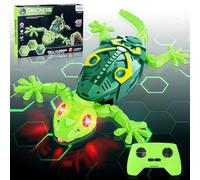 Charmofun Geco Telecomandato, Lucertola Telecomandata con Occhi a Led Luminosi, Movimenti Realistici, Direzione Regolabile, Regali Giocattoli interattiviper para Bambini 4 5 6 7 8+ Anni (Verde)