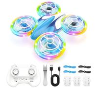 Charmofun Mini Drone Bambini con Luci, RC Aereo Giocattolo Drone Telecomandato con Funzione Hovering, 3D Flip e 3 Batterie, Giocattoli Regalo Per Principianti, Ragazzi e Ragazze (Blu)