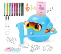 Charmofun Robot che Disegna per Bambini, Robot Disegno Bambini con 100 Cartoline, Robottino Giocattolo per Apprendimento Precoce, Robots Interattivo Vocale per Bambino Bambina dai 3 Anni in su (Blu)