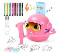 Charmofun Robot che Disegna per Bambini, Robot Disegno Bambini con 100 Cartoline, Robottino Giocattolo per Apprendimento Precoce, Robots Interattivo Vocale per Bambino Bambina dai 3 Anni in su (Rosa)