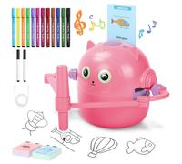 Charmofun Robot che Disegna per Bambini, Robot Disegno on 100 Cartoline, Robottino Giocattolo per Apprendimento Precoce, Robots Interattivo Vocale per Bambino Bambina dai 3 Anni in su (Rosa)