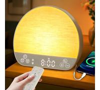 Charmofun Sveglia da Comodino con Simulazione Alba, 37 Suoni Rilassanti, Doppia Clock e Snooze, Sunrise Alarm Clock con Telecomando, Sveglia Luce Naturale Ideale per Dormiglioni e Bambini