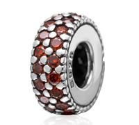 Charms Distanziatore Fit Braccialetto Pandora Braccialetto, 925 Argento Sterling Sparkle Tappo di Gomma Perline con Fucsia CZ, Spacer Charm Regali per la Nonna/Zia/Festa della Mamma