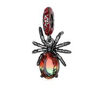 Charms in argento sterling per bracciali Pandora-perlina Charms Spider Zirconia placcata oro nero-regali di Halloween per donne