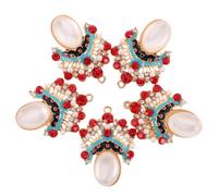 Charms Maschera Cinese Stile Vintage per Gioielli Fai da Te 5 Pezzi | Collane e Orecchini, Lega Resina e Strass, Ornamento Culturale Unico, Uso Quotidiano e Feste
