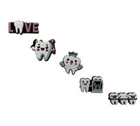 Charms per zoccoli, ornamenti Crocs, jibbitz crocs. Shoe Charms PVC / 5 pezzi con denti dentati dentellati, dentelleria NUOVO DESIGN