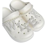 Charms Scarpe "Wifey", Accessori Matrimonio addio al nubilato, Catene di Perle per Scarpe Brillanti, Decorazione Strass e Perle per Zoccoli e Sandali