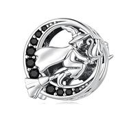Charms Strega per Bracciale Pandora in argento sterling 925 Delicato Halloween Zirconia Charms Gioielli per Donna