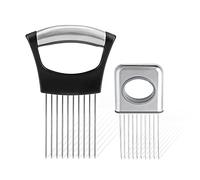 Charmyth 2PCS Porta fette di cipolla in acciaio inox, Forchetta per Cipolle, Affettatrice per Limone per Cipolla Patate la casa
