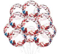 Charnoel 12 palloncini Bobo con stampa a farfalla, palloncini trasparenti a bolle di elio, regali per Natale, matrimoni, feste di compleanno (38,1 cm)