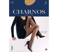 CHARNOS 15 Denier Tight 3PP Calzamaglia, 15 DEN, Oro (Sherry), L Donna