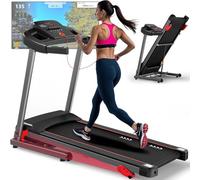 CharonFit T300 Tapis Roulant Elettrico Pieghevole Inclinabile Fino a 12 km/h: Motore da 2,5 CV, 3 Opzioni di inclinazione, Capacità di Carico 120 kg, APP Compatible