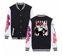 Charous Giacca da baseball con stampa anime, JoJo Bizarre Adventure, felpe casual utilizzate per i fan di Manga JOJO Cosplay, Nero 3, S
