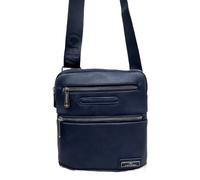 Charro tracolla uomo borsello piatto schiacciato tasche in pelle cuoio blu nero