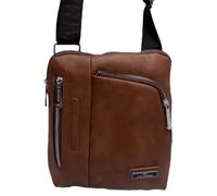 Charro tracolla uomo borsello piatto schiacciato tasche in pelle cuoio blu nero