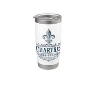 Chartres Eure-Et-Loir - Stampa decorativa con motivo floreale Bicchiere termico in acciaio inox doppia parete