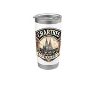 Chartres Francia Cityscape Bicchiere termico in acciaio inox doppia parete