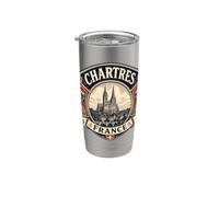 Chartres Francia Cityscape Bicchiere termico in acciaio inox doppia parete