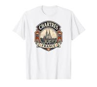 Chartres Francia Cityscape Maglietta con Stampa Grafica Economica