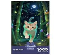 Chartreux Cat Jigsaw Puzzle 1000 Pezzi Per Adulti,Bamboo Forest Night Scene Gioco Diabilità Impossibile Puzzle Arte Giochi Rilassamento E Intelligenza Idea Regalo Uomo E Donna 38x26cm/1000pcs