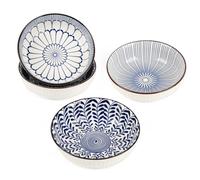 ChasBete Set aperitivo ciotole ceramica di 4, ciotole aperitivo durevoli per contorni salse snack dessert preparazione cucina, blu, 13x4cm
