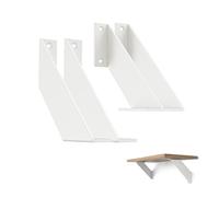 ChasBete Staffe per Mensole Bianche Metallo, Reggimensole da Muro Pesanti 90 Gradi Staffe e Supporti per Mensole, 10cm 4 Pezzi