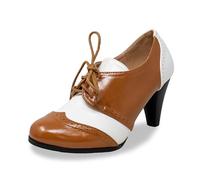 Chase & Chloe - Dora-5 Donna, Multicolore (Tan/White), 38.5 EU