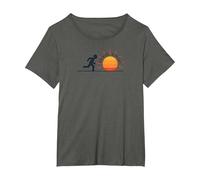 Chase Sunset: Motivazione ispiratrice del Corridore Maglietta, Donna Plus-Size, Asfalto, 2X
