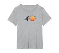 Chase Sunset: Motivazione ispiratrice del Corridore Maglietta, Donna Plus-Size, Grigio Melange, 2X