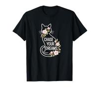 Chase Your Dreams - Gatto Floreale Maglietta
