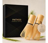 Chasen - Set di scopa per matcha, realizzata a mano in bambù naturale, 100 setole per una schiuma perfetta, frusta tradizionale per tè matcha (2)