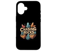Chasing Rocks Crystal Collector Geology Mineral Hunter Custodia per iPhone 16