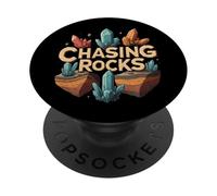 Chasing Rocks Crystal Collector Geology Mineral Hunter PopSockets PopGrip Adesivo