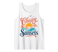 Chasing Sunsets Retro Beach - Vibrazioni costiere Canotta